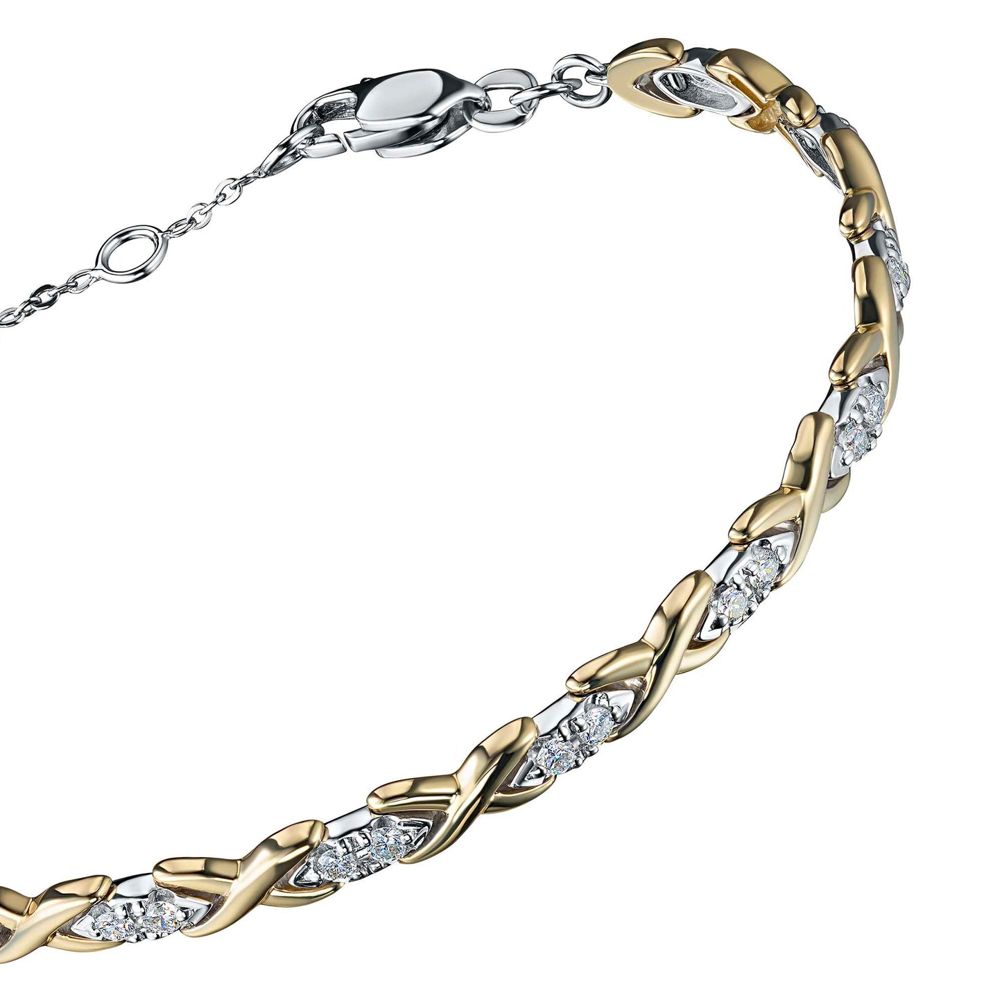 14K White-yellow Gold Bracelet with Lab-Created Diamonds 29.900 CT.TW