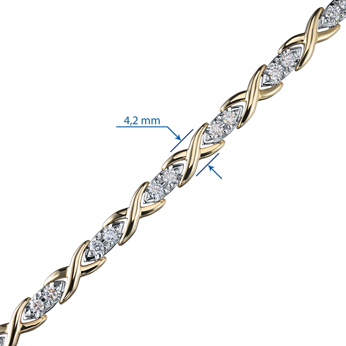 14K White-yellow Gold Bracelet with Lab-Created Diamonds 29.900 CT.TW