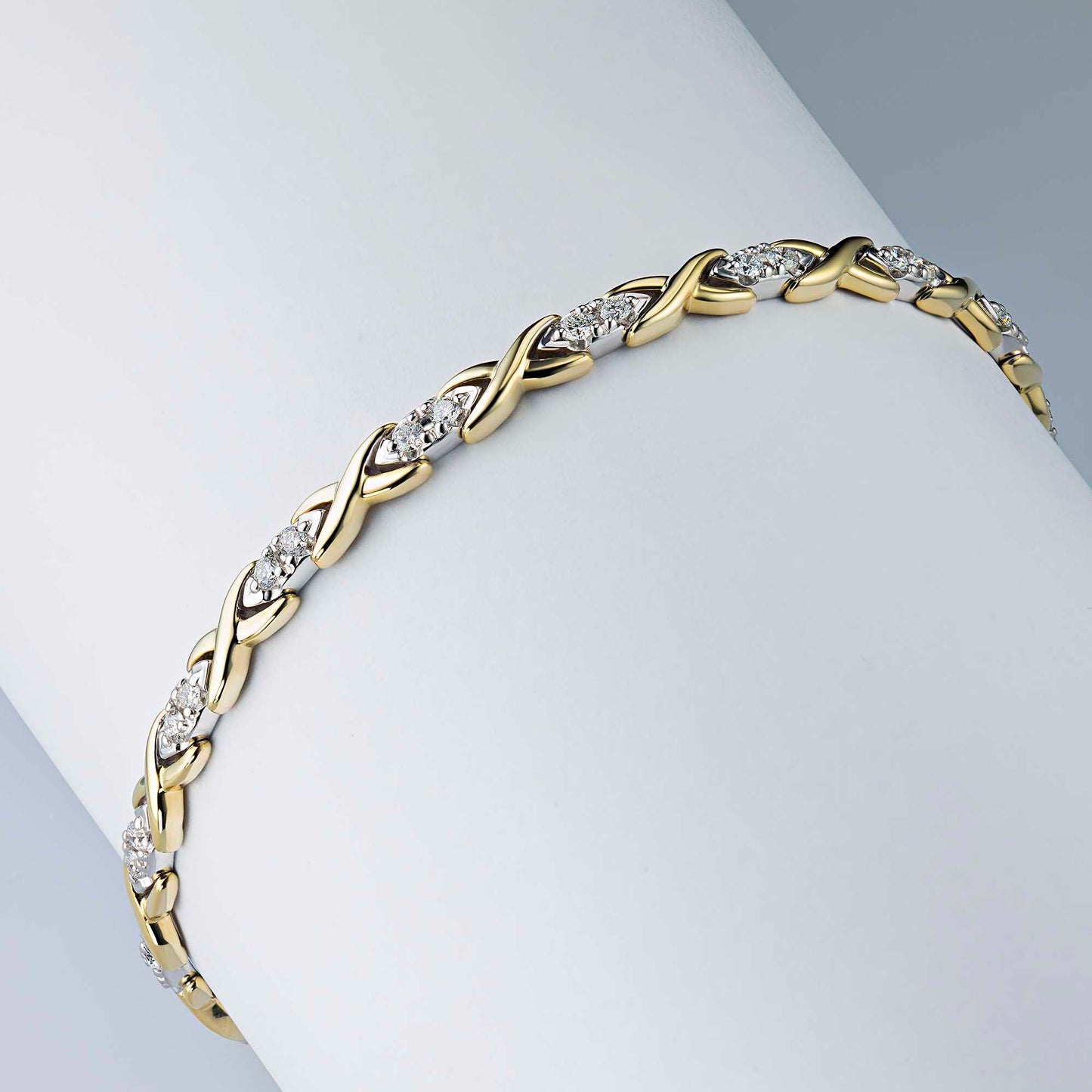 14K White-yellow Gold Bracelet with Lab-Created Diamonds 29.900 CT.TW