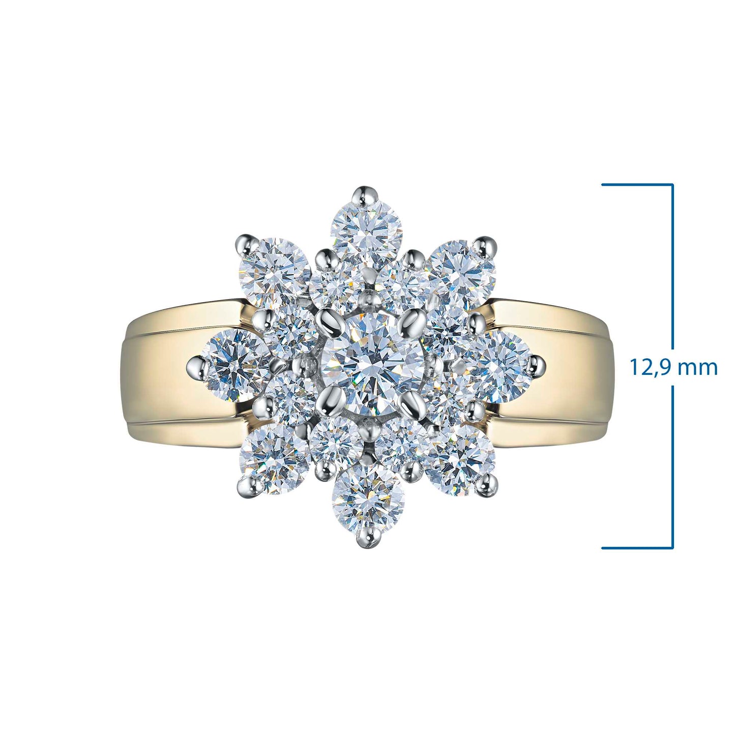 14K White-yellow Gold Ring with Lab-Created Diamonds 5.250 CT.TW