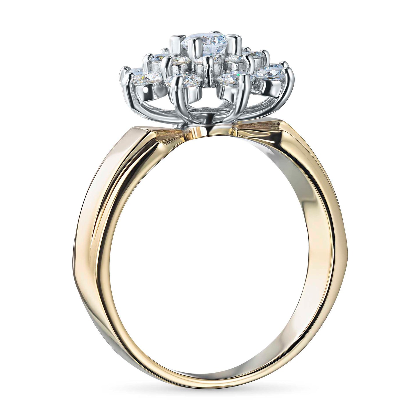 14K White-yellow Gold Ring with Lab-Created Diamonds 5.250 CT.TW