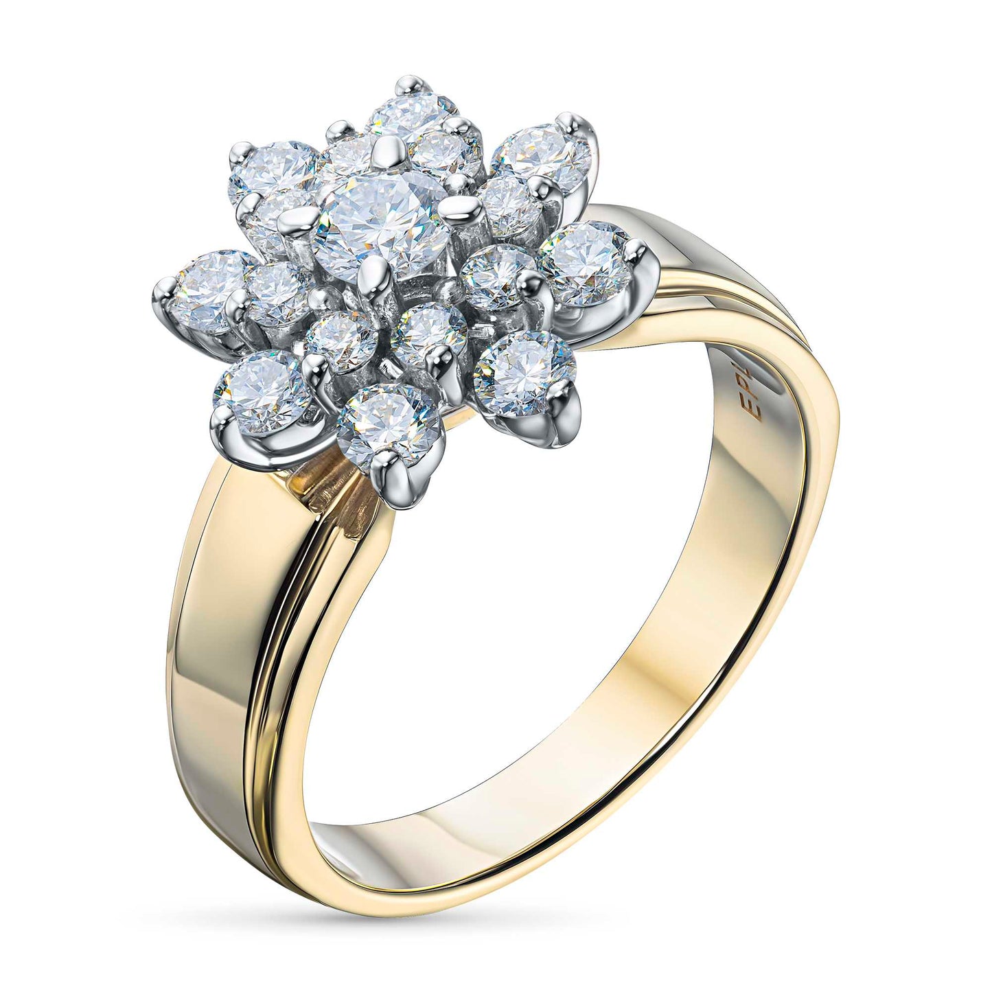 14K White-yellow Gold Ring with Lab-Created Diamonds 5.250 CT.TW