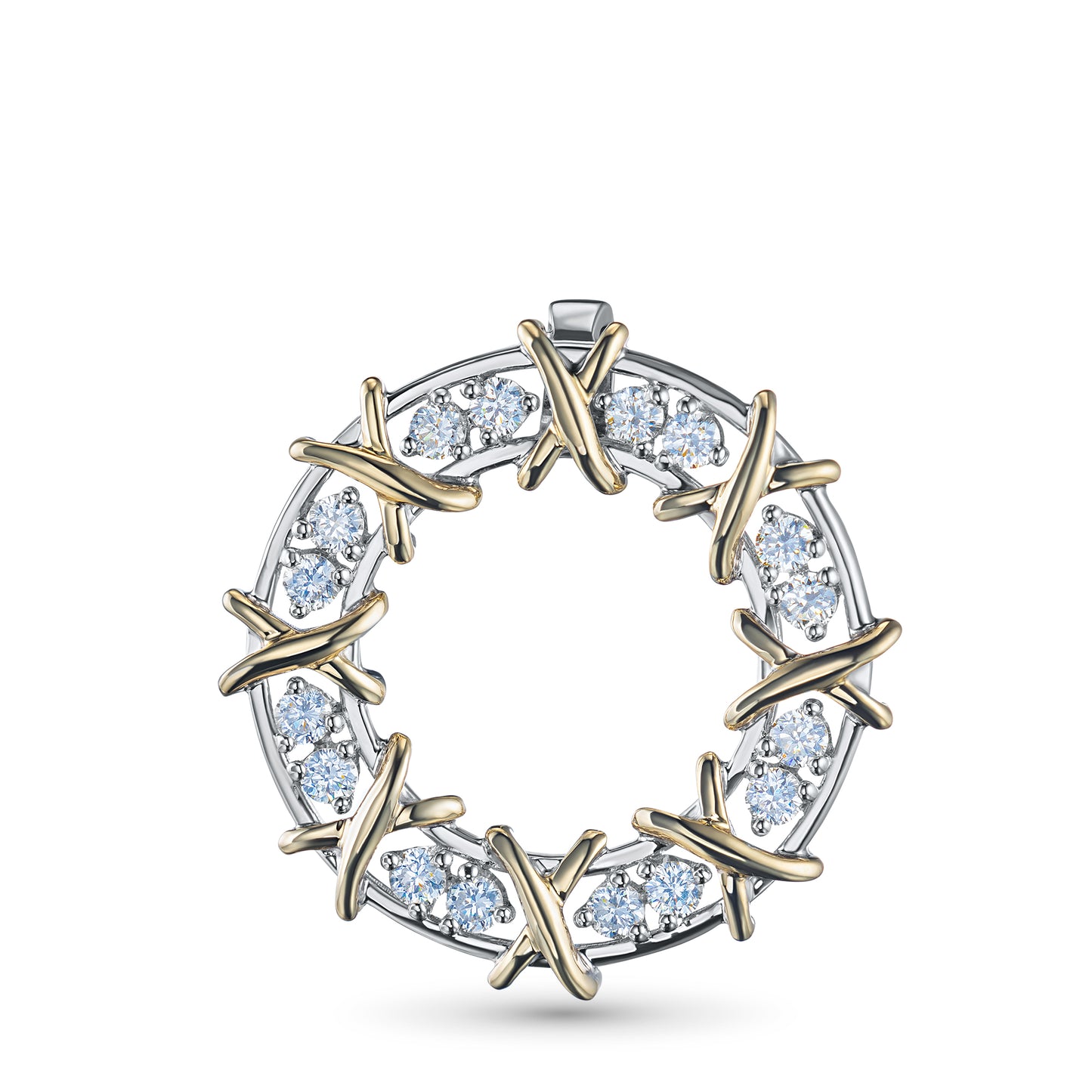 14K White-yellow Gold Pendant with Lab-Created Diamonds 7.840 CT.TW