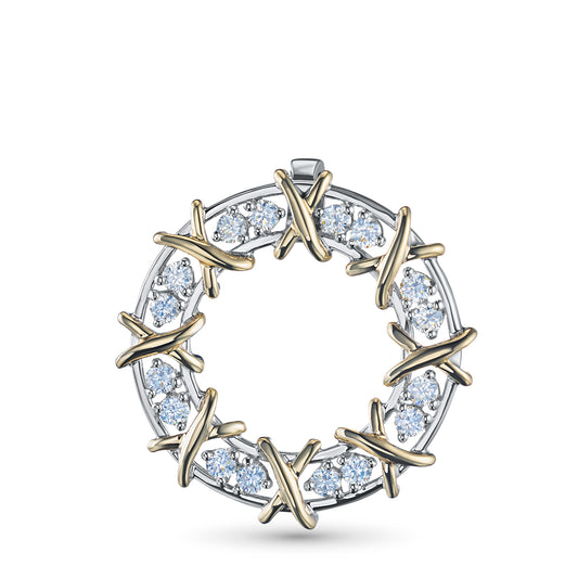 14K White-yellow Gold Pendant with Lab-Created Diamonds 7.840 CT.TW