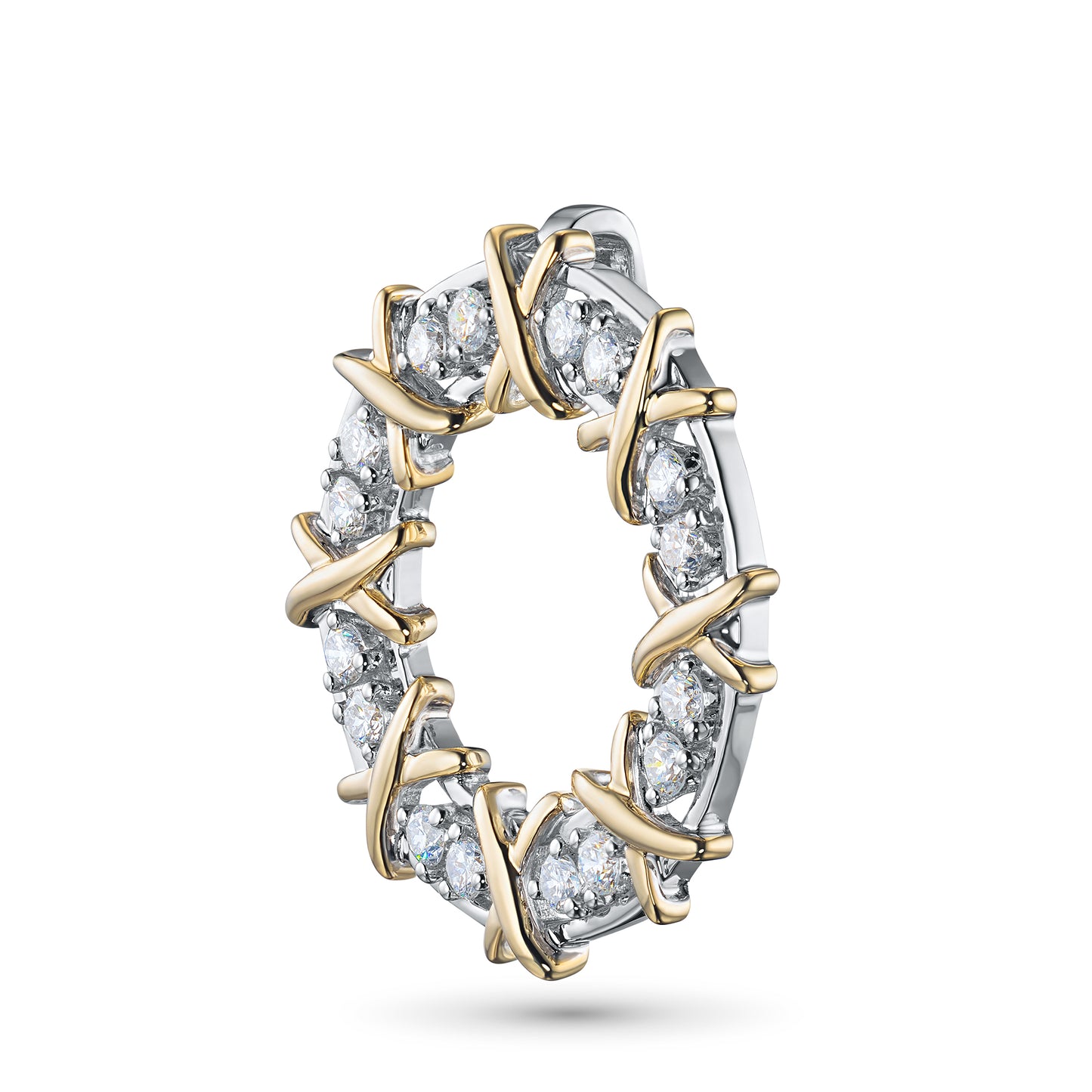 14K White-yellow Gold Pendant with Lab-Created Diamonds 7.840 CT.TW
