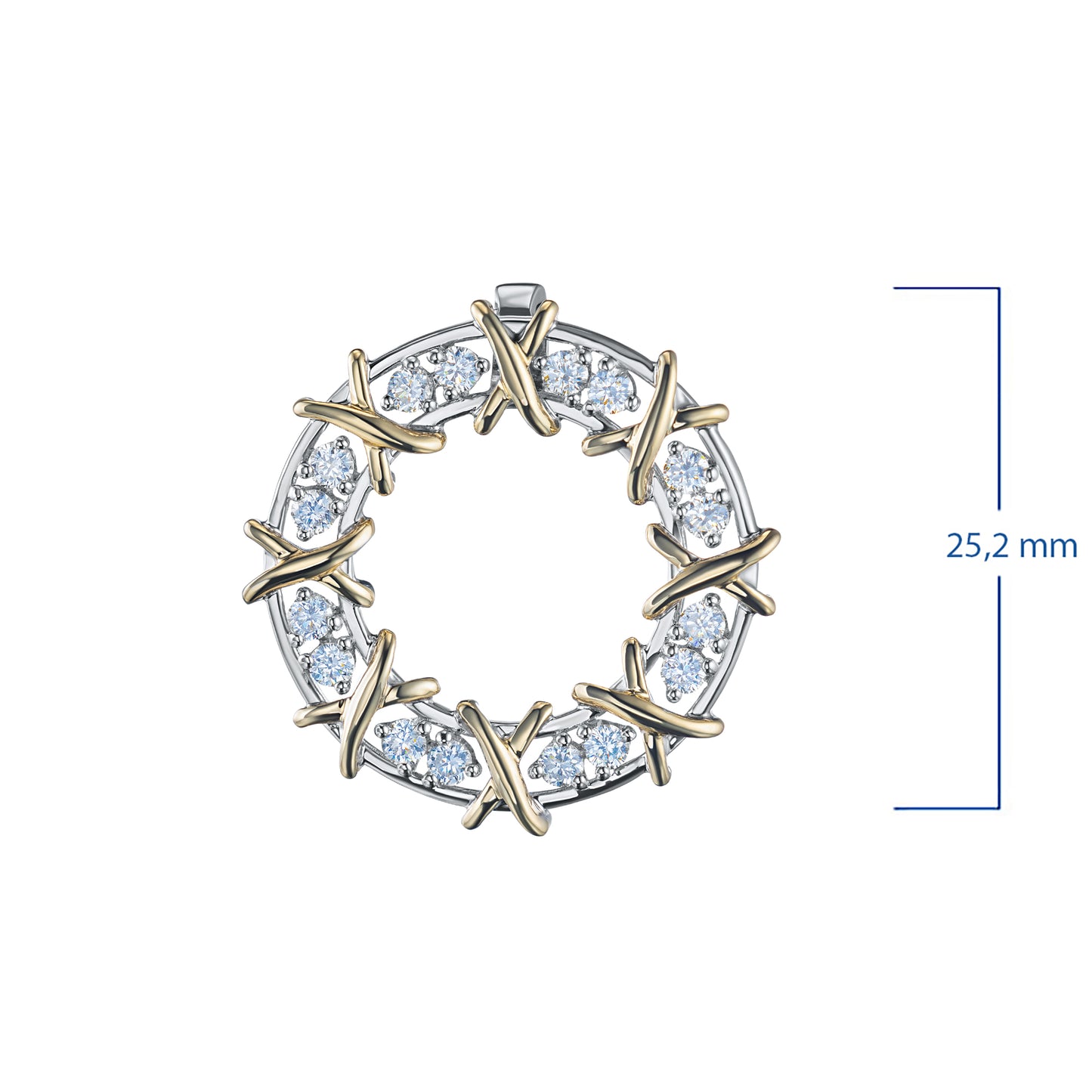 14K White-yellow Gold Pendant with Lab-Created Diamonds 7.840 CT.TW