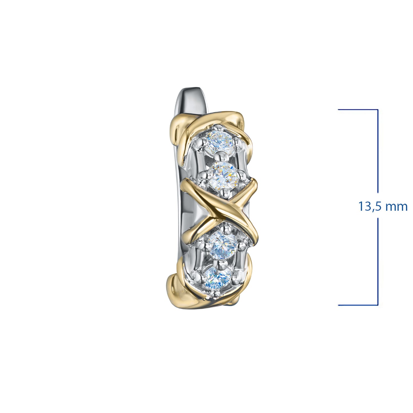 14K White-yellow Gold Earrings with Lab-Created Diamonds 2.020 CT.TW