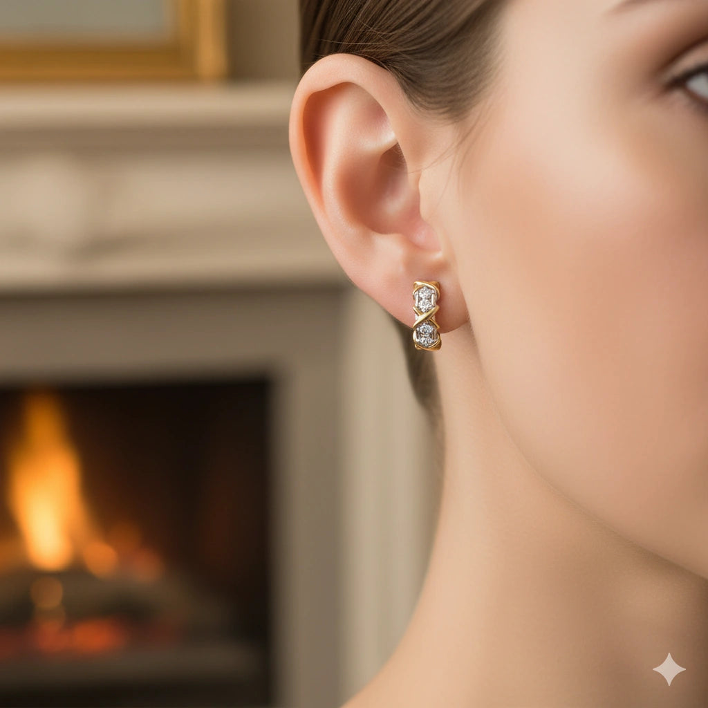 14K White-yellow Gold Earrings with Lab-Created Diamonds 2.020 CT.TW