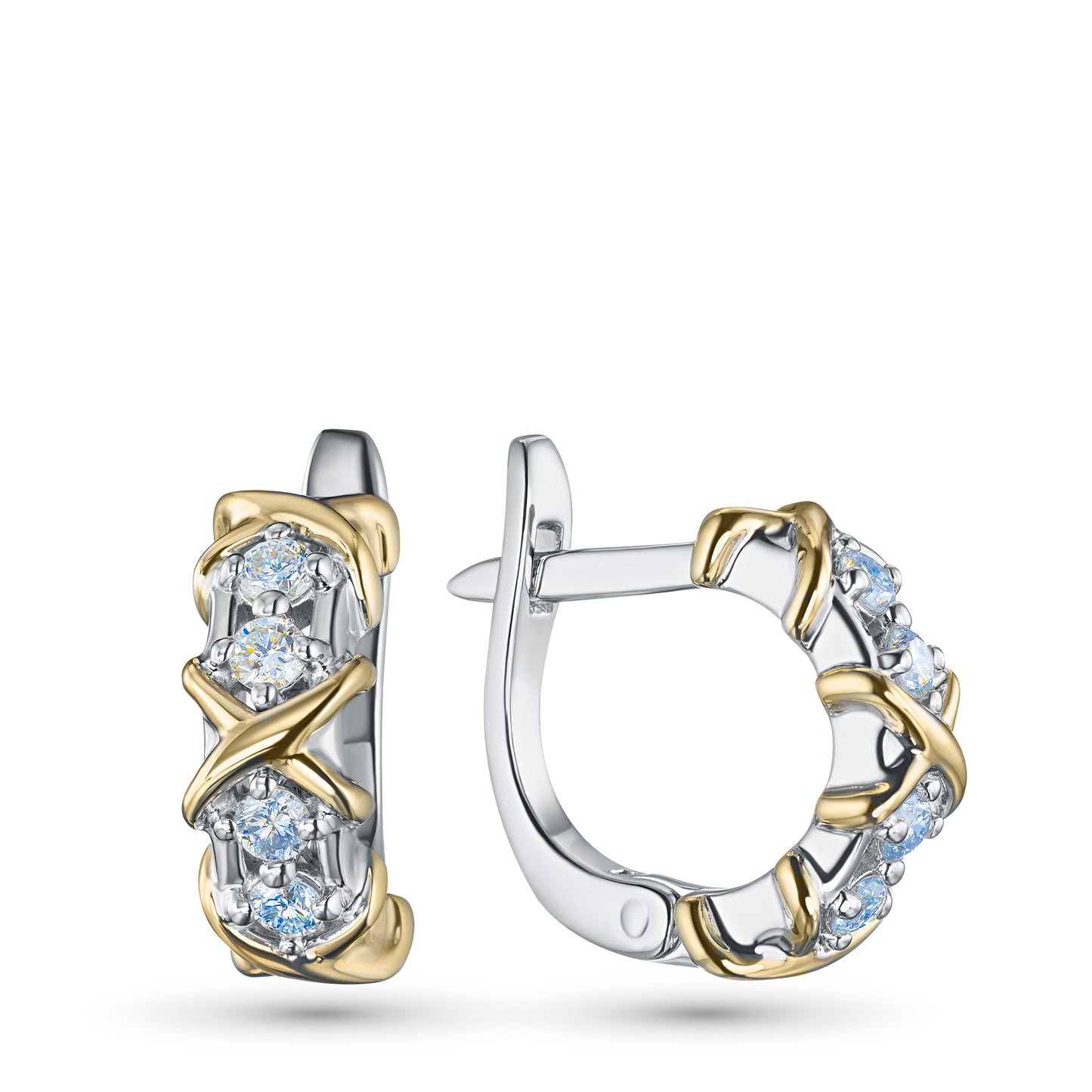 14K White-yellow Gold Earrings with Lab-Created Diamonds 2.020 CT.TW