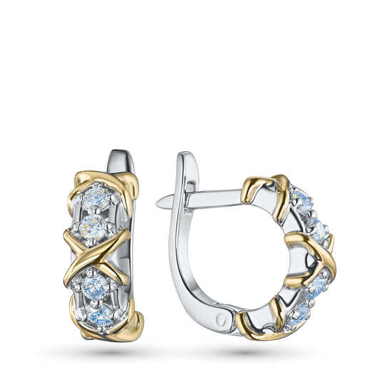 14K White-yellow Gold Earrings with Lab-Created Diamonds 2.020 CT.TW
