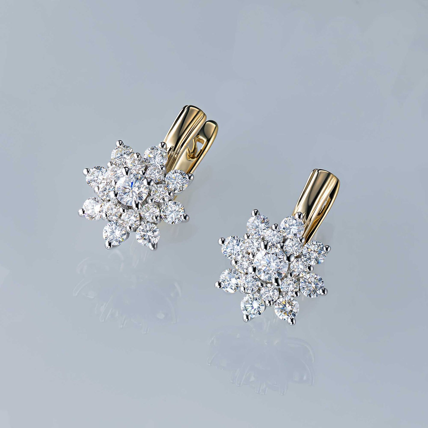 14K White-yellow Gold Earrings with Lab-Created Diamonds 22.150 CT.TW