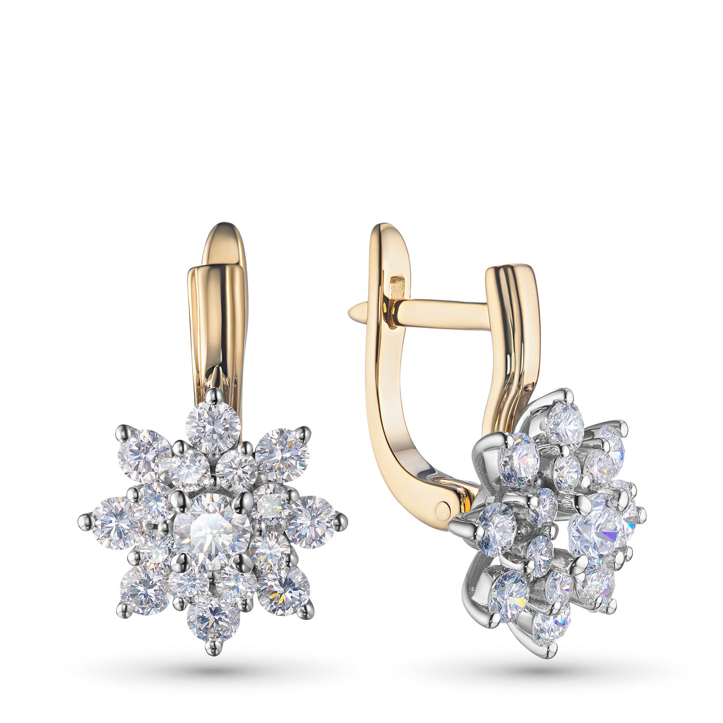 14K White-yellow Gold Earrings with Lab-Created Diamonds 22.150 CT.TW