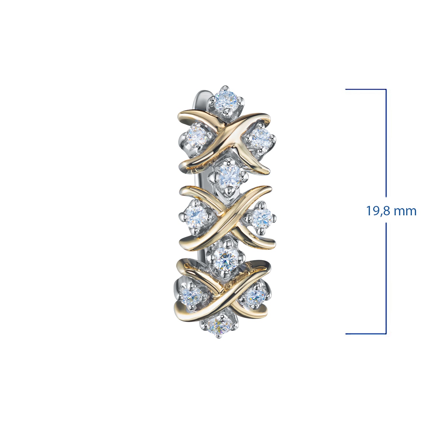 14K White-yellow Gold Earrings with Lab-Created Diamonds 4.580 CT.TW