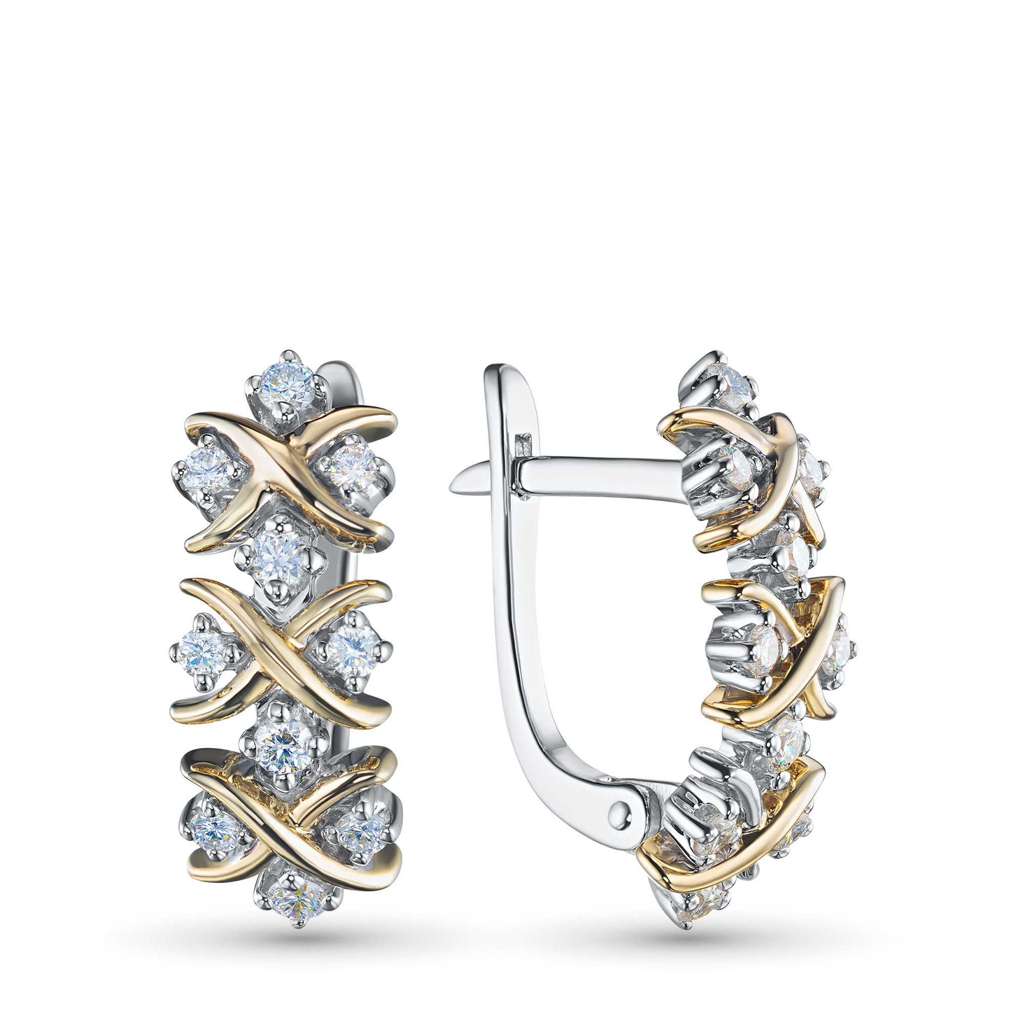 14K White-yellow Gold Earrings with Lab-Created Diamonds 4.580 CT.TW